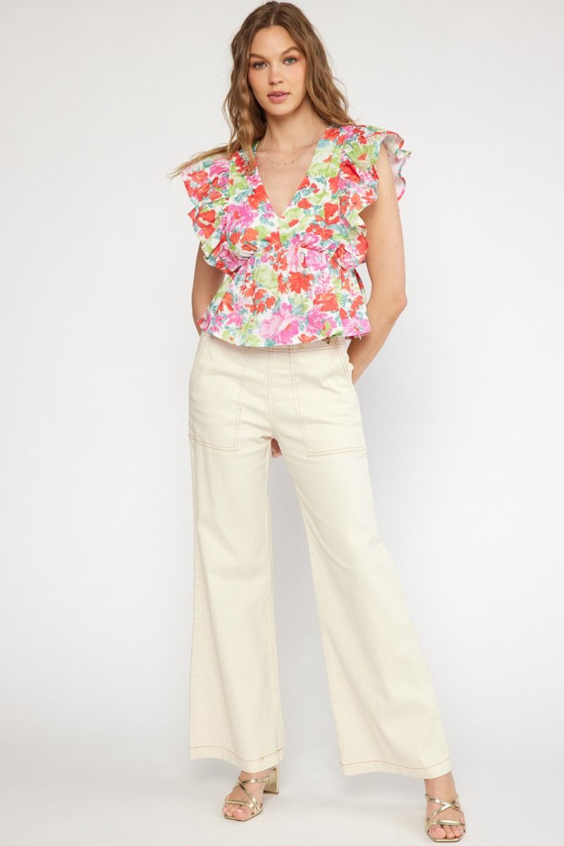 Watercolor Garden Top - Pink