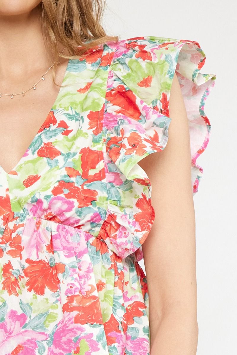 Watercolor Garden Top - Pink