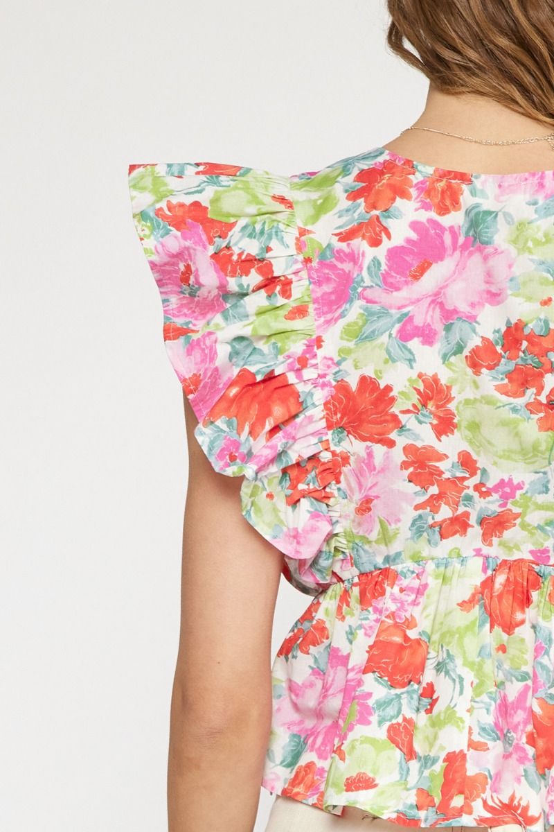 Watercolor Garden Top - Pink