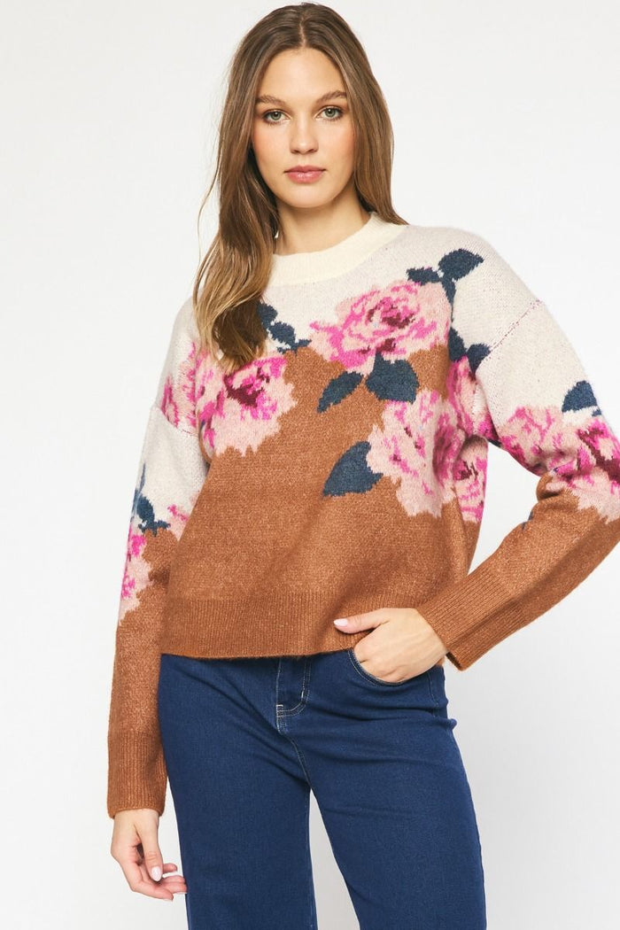 Full Bloom Sweater - Rust