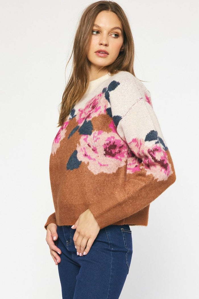 Full Bloom Sweater - Rust