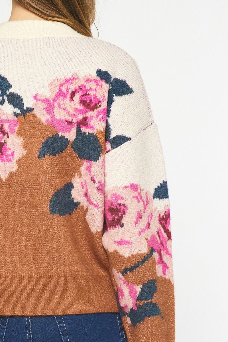 Full Bloom Sweater - Rust