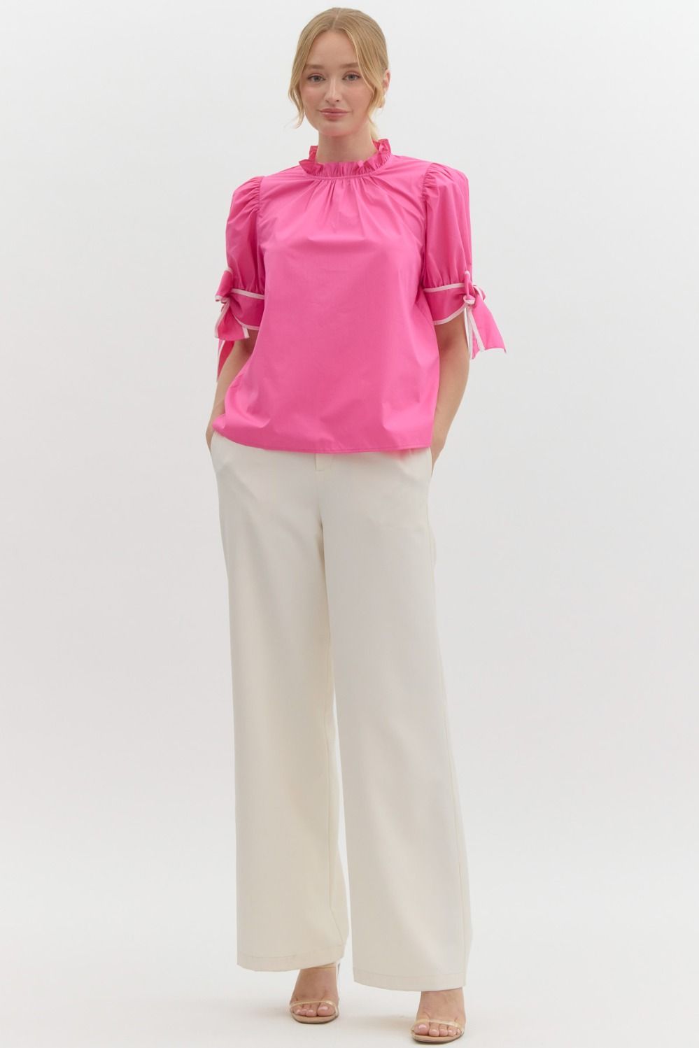Frill Embrace Top - Hot Pink