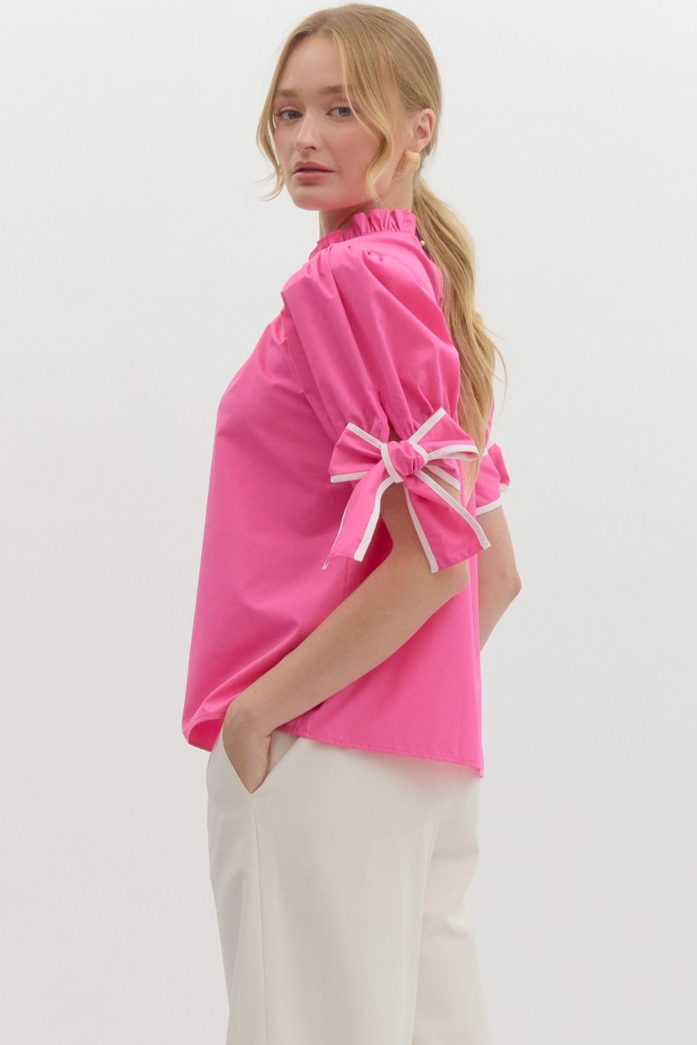 Frill Embrace Top - Hot Pink
