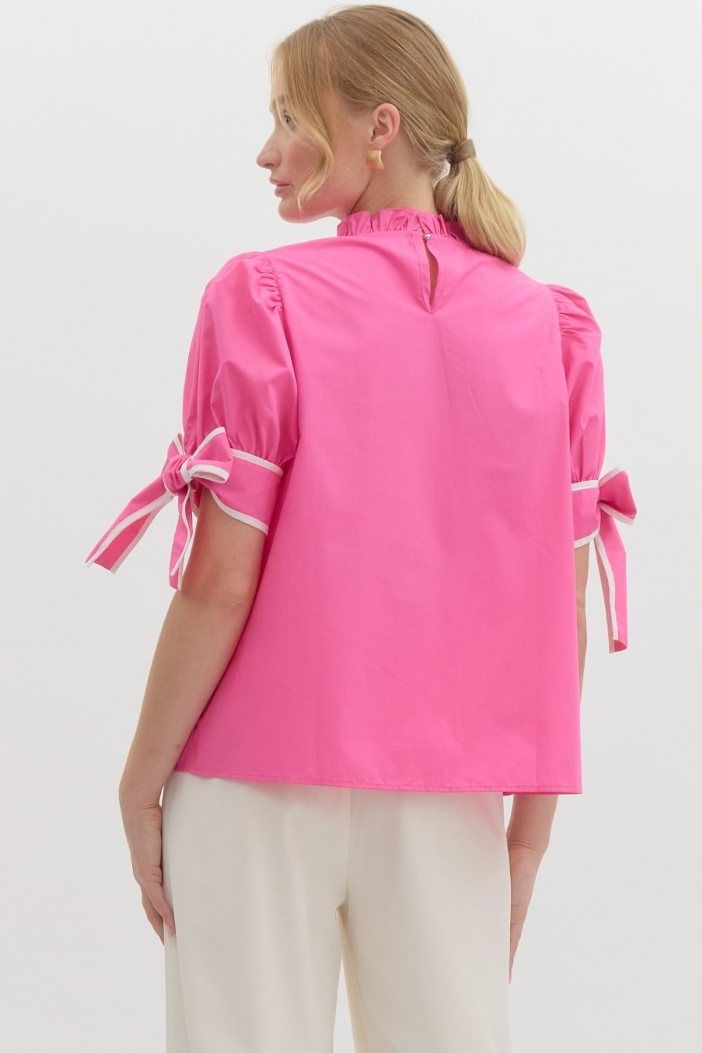 Frill Embrace Top - Hot Pink