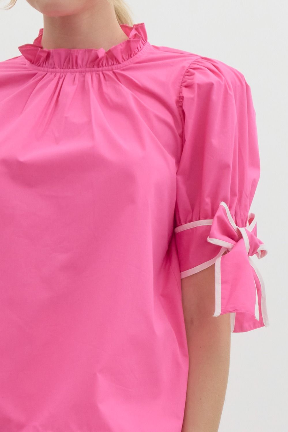 Frill Embrace Top - Hot Pink