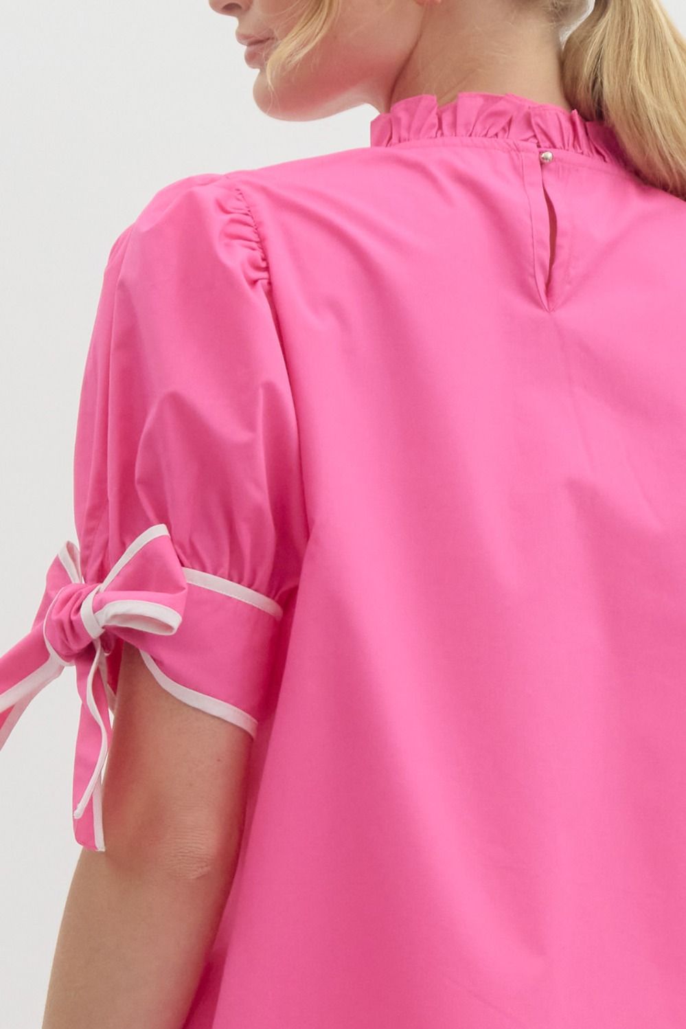 Frill Embrace Top - Hot Pink