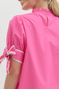 Frill Embrace Top - Hot Pink