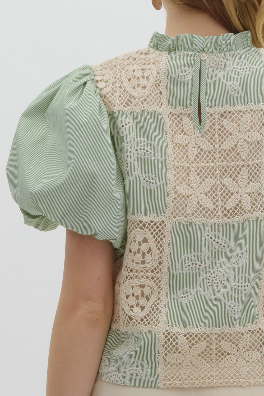 Patchwork Moments Top - Sage