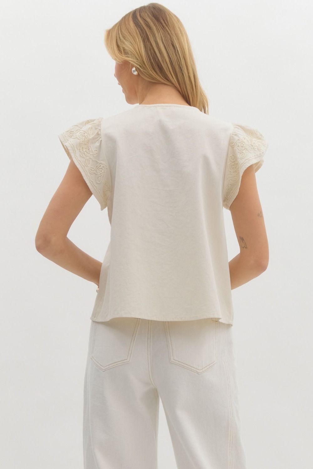High Relief Top - Ecru