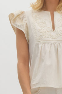 High Relief Top - Ecru