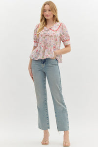 Flower Gallery Top - Red