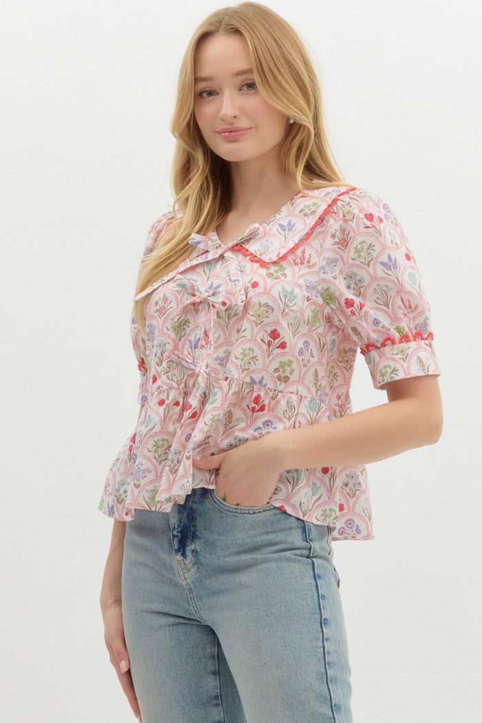 Flower Gallery Top - Red