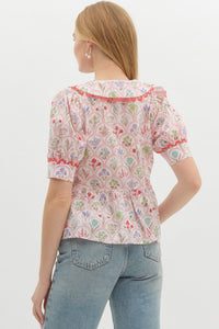 Flower Gallery Top - Red