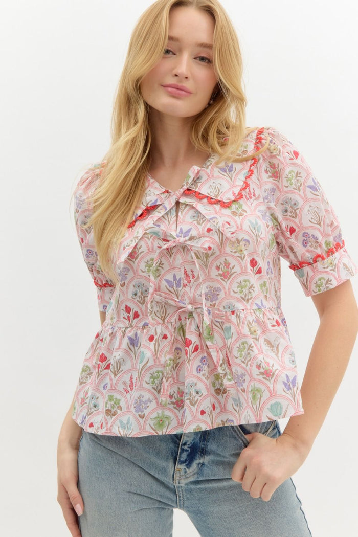 Flower Gallery Top - Red