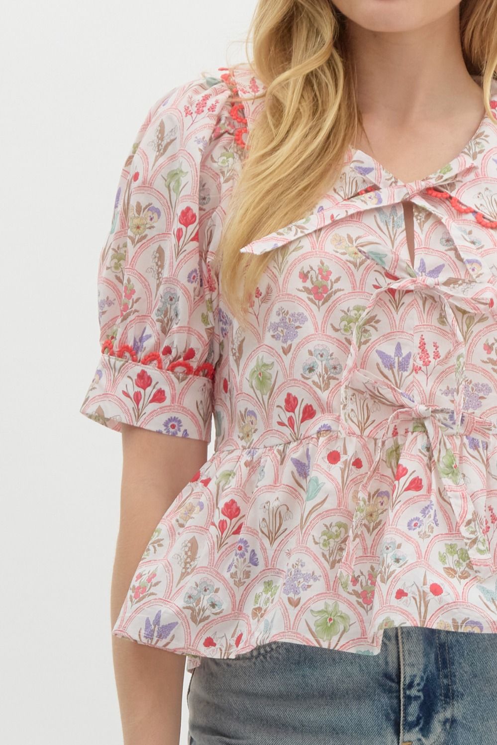 Flower Gallery Top - Red
