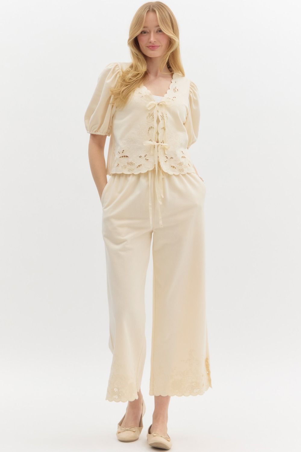 Tangled In Lace Top - Ecru