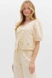 Tangled In Lace Top - Ecru