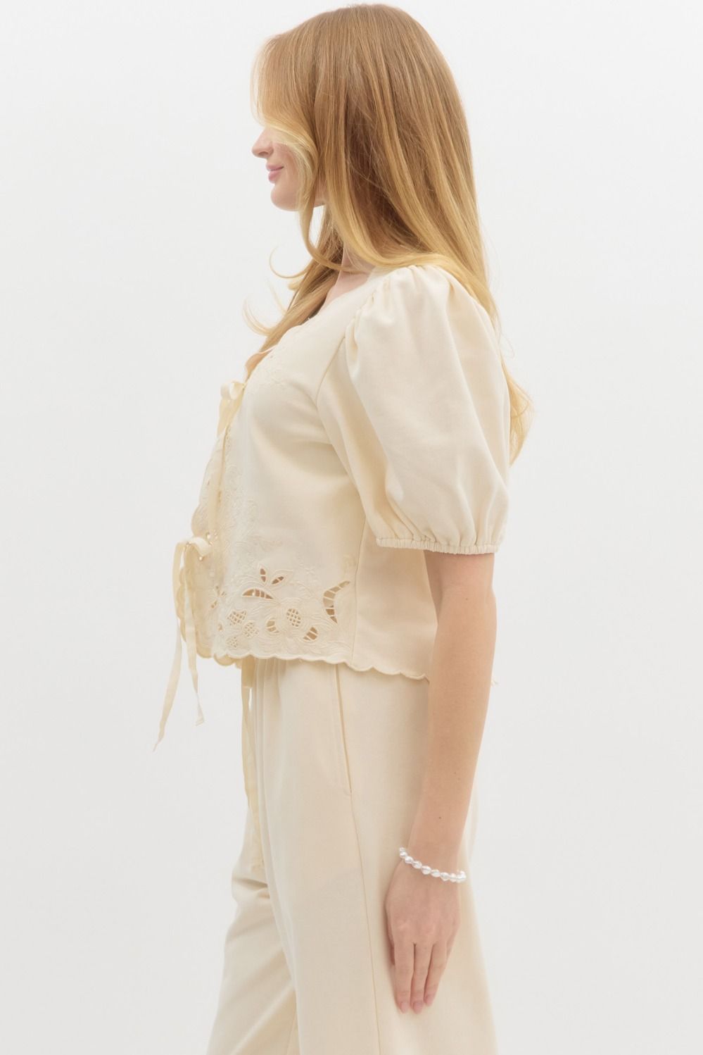 Tangled In Lace Top - Ecru