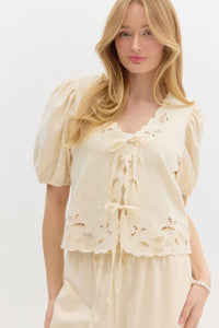 Tangled In Lace Top - Ecru