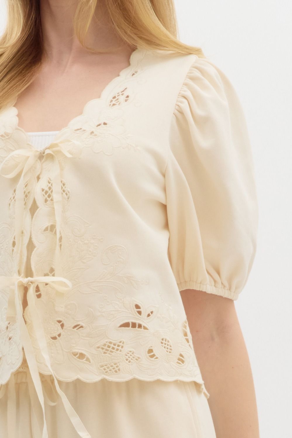 Tangled In Lace Top - Ecru