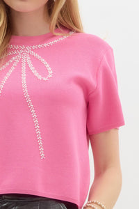 Ribbon Rally Top - Pink