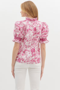 Wrapped In Jouy Top - Pink