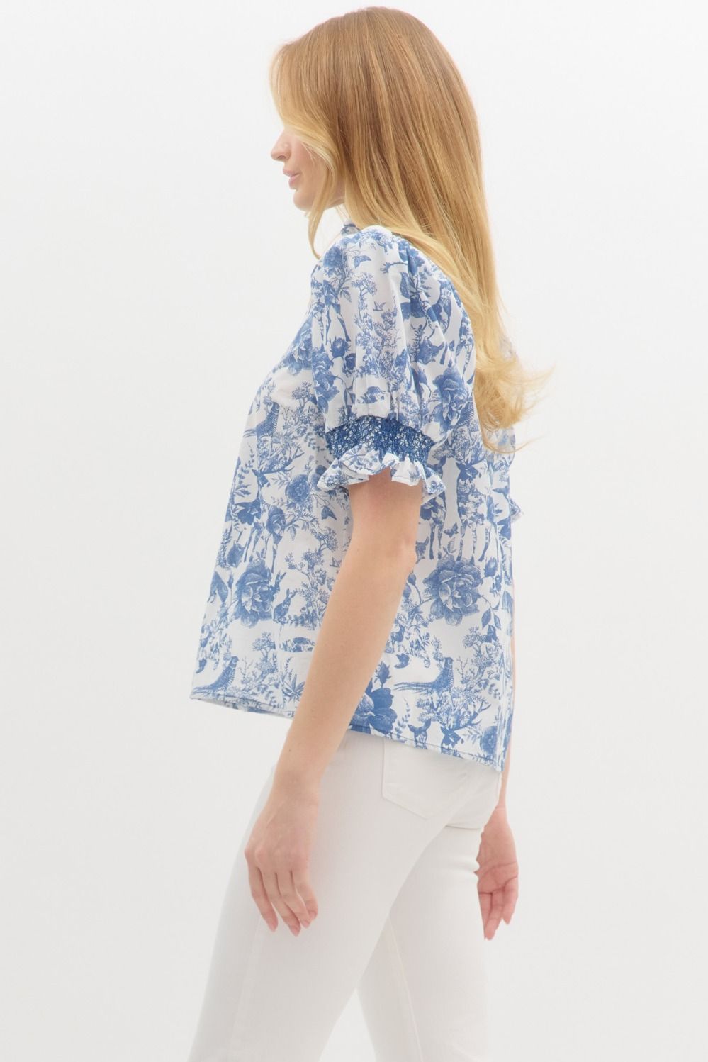 Wrapped In Jouy Top - Navy
