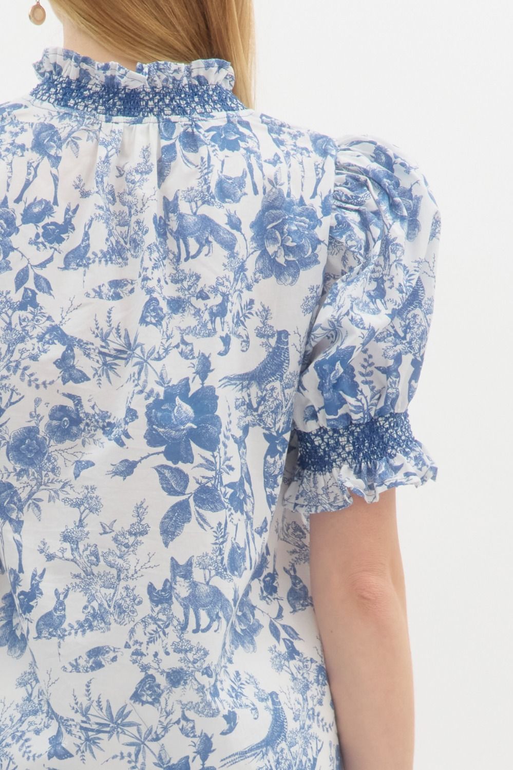 Wrapped In Jouy Top - Navy