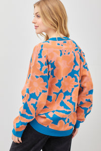 Grand Flower Sweater - Teal
