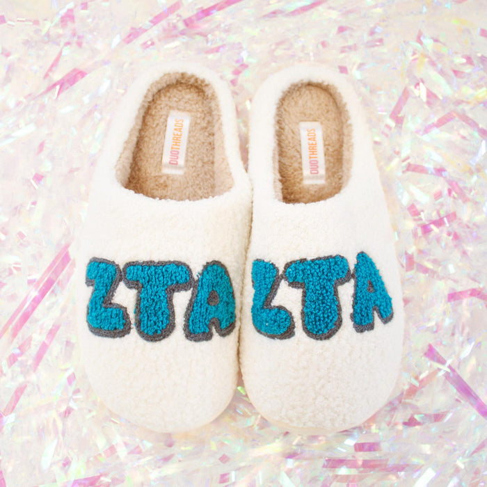 Chenille Sorority Slippers - ZTA