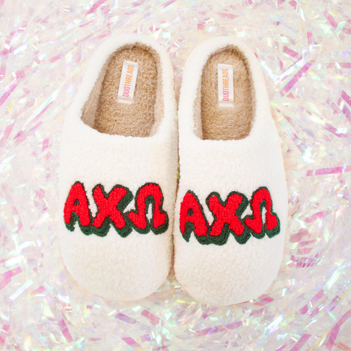 Chenille Sorority Slippers - A Chi O