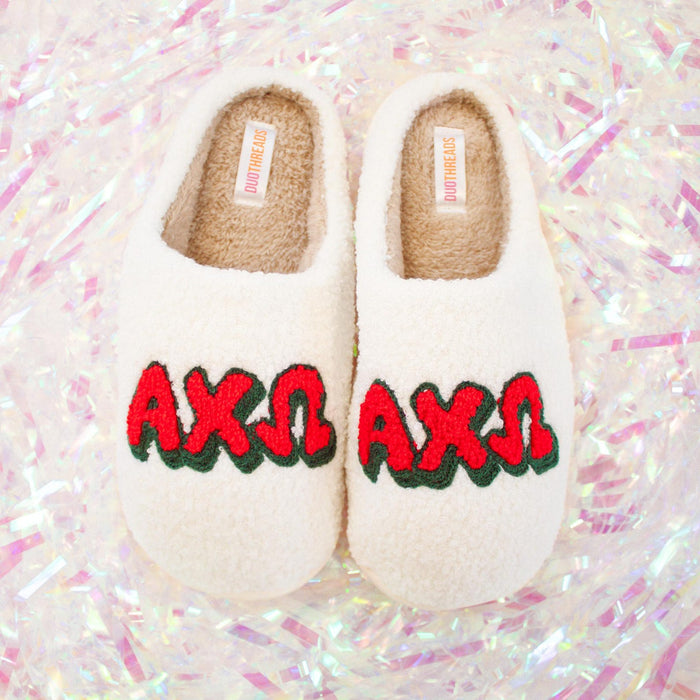Chenille Sorority Slippers - A Chi O