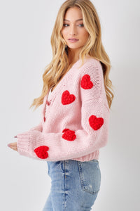 Heart Stopper Cardigan - Pink