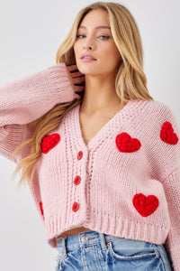 Heart Stopper Cardigan - Pink