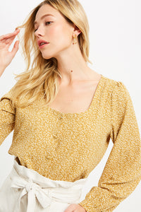 Downtown Girl Crop Top - Mustard
