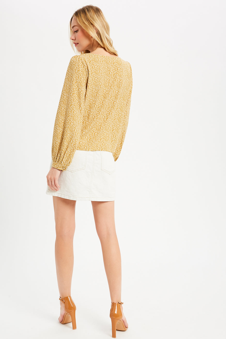 Downtown Girl Crop Top - Mustard