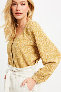 Downtown Girl Crop Top - Mustard
