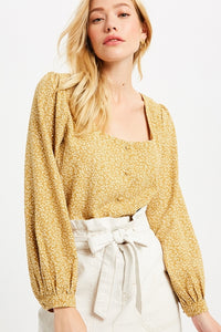 Downtown Girl Crop Top - Mustard