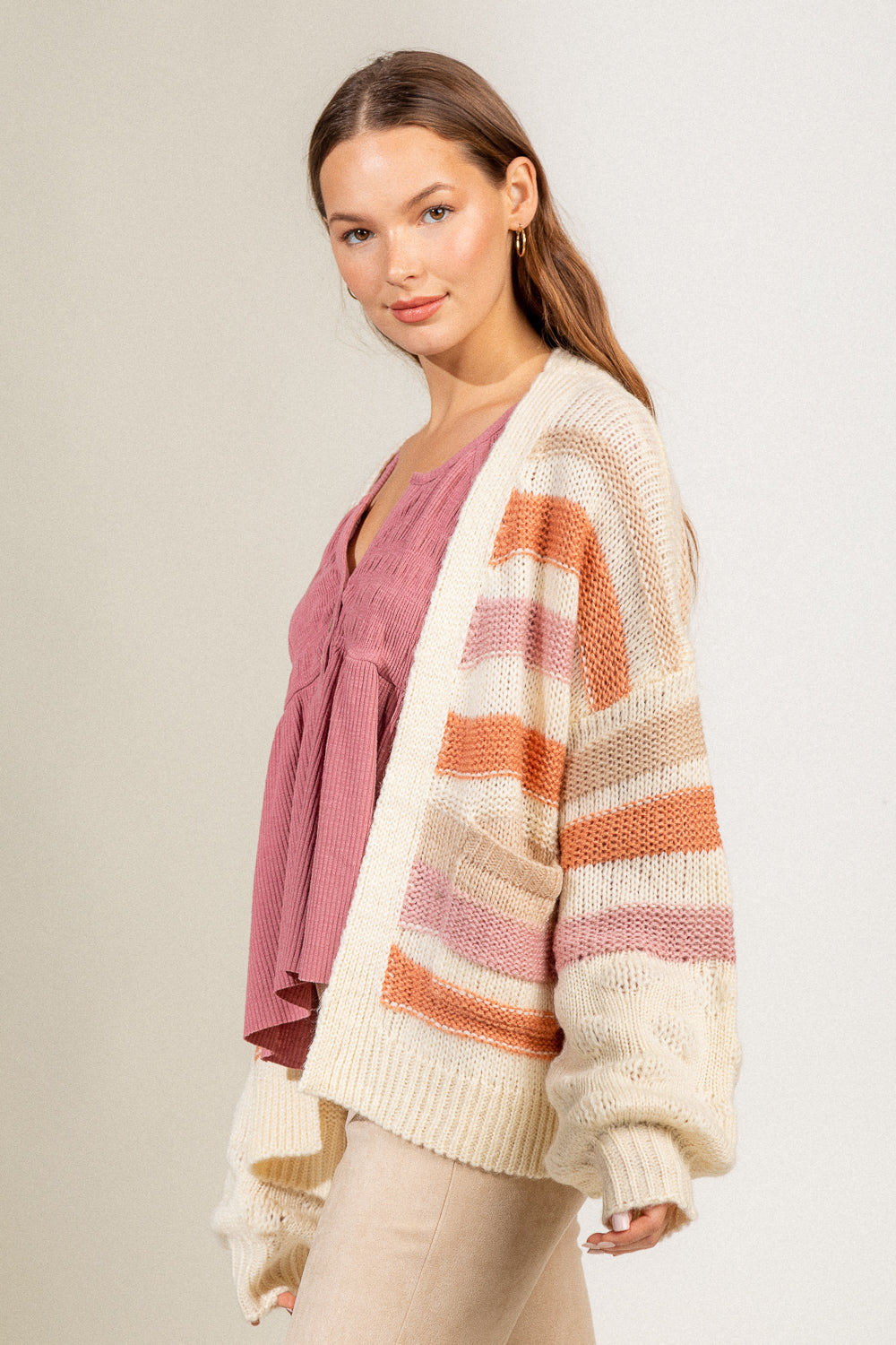 Bottom Line Cardigan - Ivory