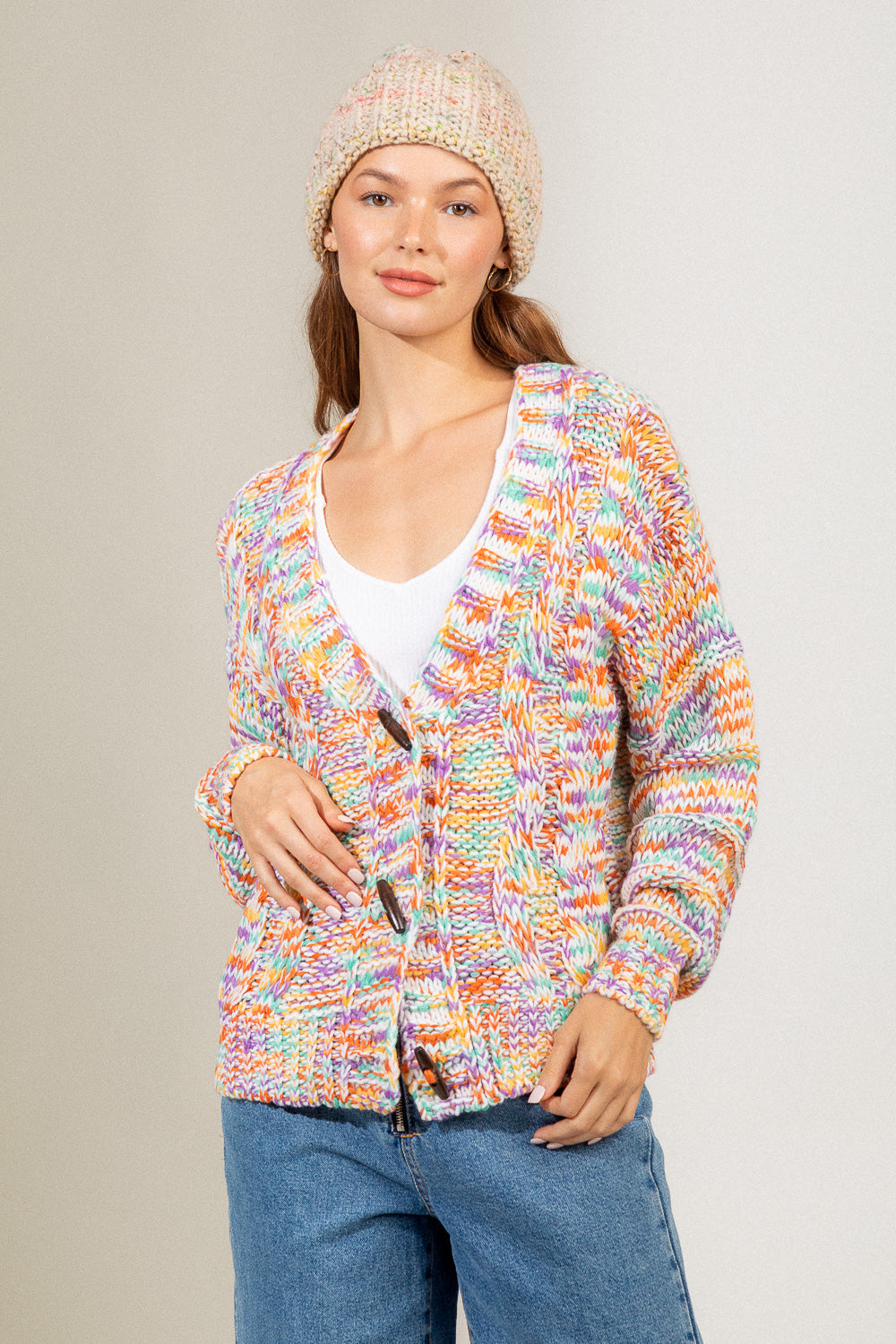 Rainbow on sale coloured cardigan