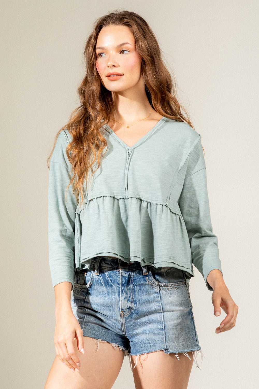 Growing Pains Top - Sage