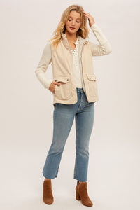 Double Back REVERSIBLE Vest - Cream