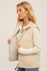 Double Back REVERSIBLE Vest - Cream