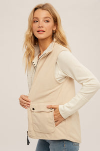 Double Back REVERSIBLE Vest - Cream