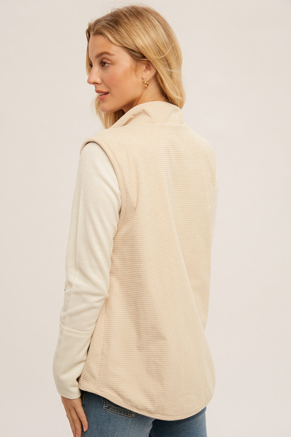Double Back REVERSIBLE Vest - Cream