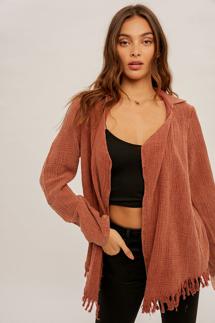 Leading Edge Cardigan - Red