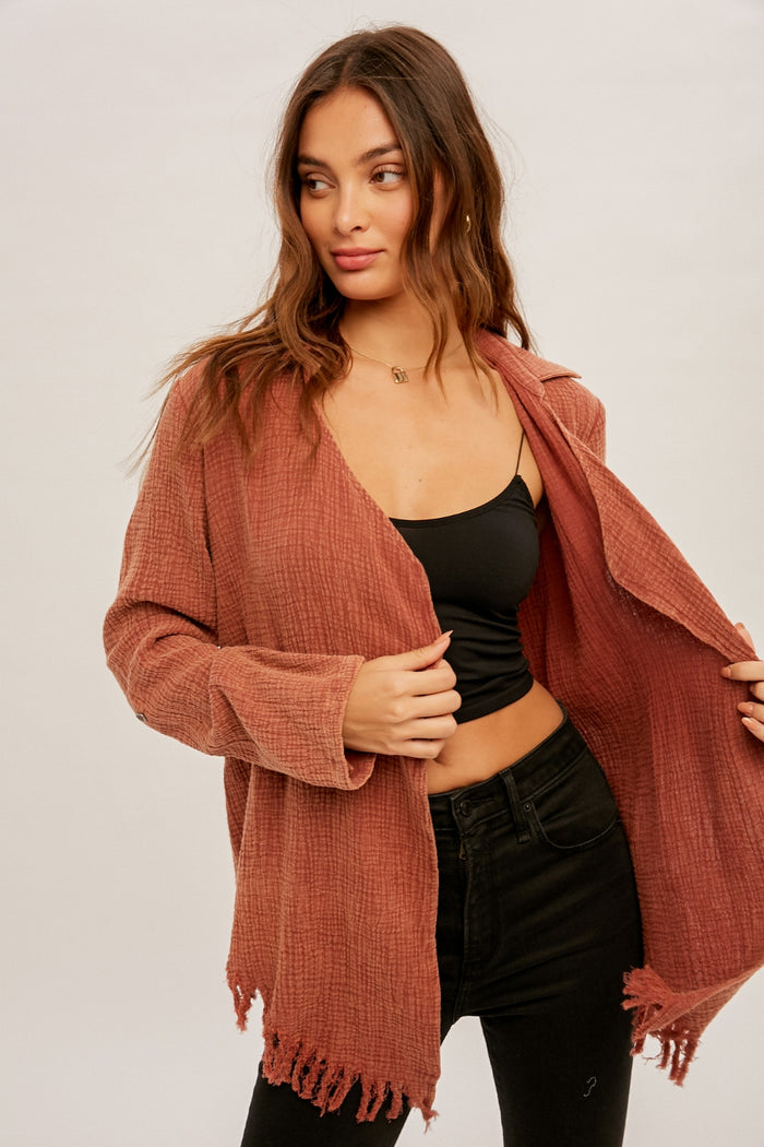 Leading Edge Cardigan - Red