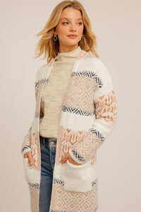Bird's Eye View Cardigan - White Mix