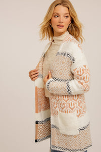 Bird's Eye View Cardigan - White Mix